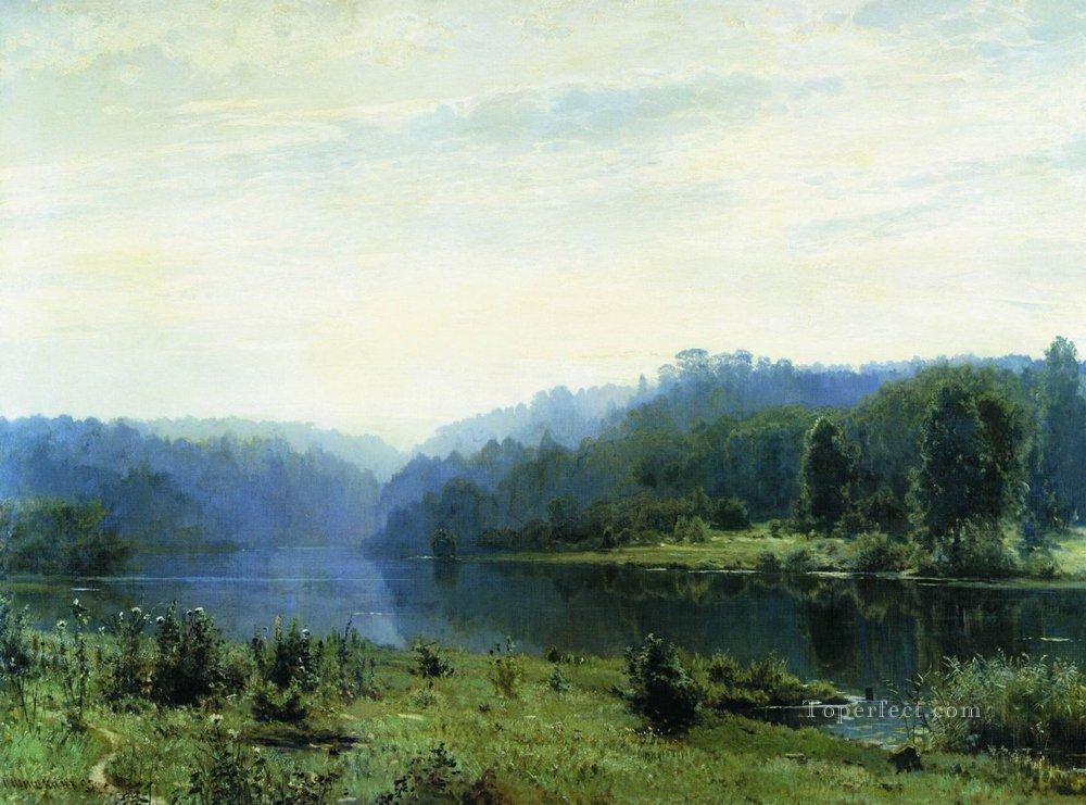 misty morning 1885 classical landscape Ivan Ivanovich Oil Paintings